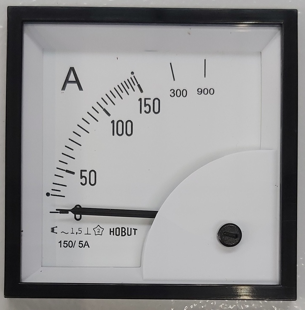 DIN72, Moving iron ammeter, 0-200A-x6 Overscale, CT read, with scaled plate