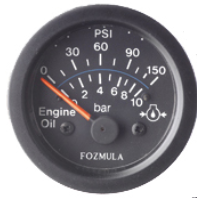 [HJGFO0-10] HJGFO0-10: Fozmula Oil pressure gauge, Dual scale, 0-10bar
